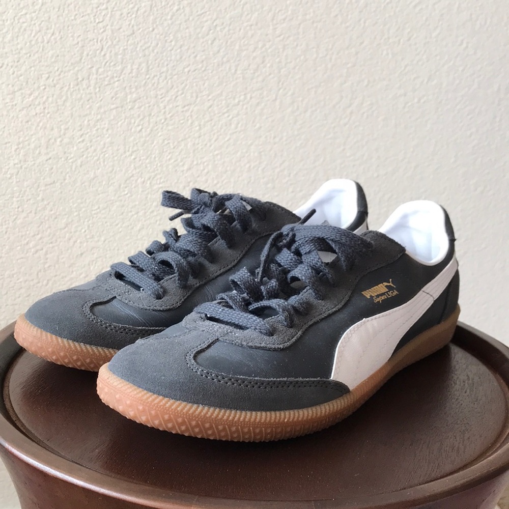 Navy PUMA Super Liga OG Leather & Suede Sneaker